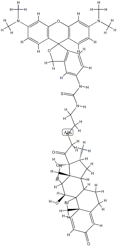 N-(dexamethasone 21-S-ethyl-2'-amino)tetramethylrhodamine Struktur