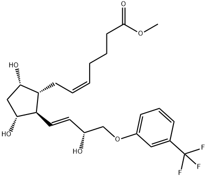 (Z)-7-[(1R)-3α,5α-Dihydroxy-2β-[(E,R)-3-hydroxy-4-[3-(trifluoromethyl)phenoxy]-1-butenyl]cyclopentan-1α-yl]-5-heptenoic acid methyl ester Struktur