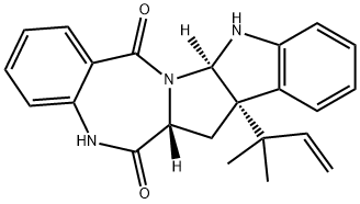 [5aR,(+)]-14aβ-(1,1-Dimethyl-2-propenyl)-5aβ,13aα,14,14a-tetrahydroindolo[3',2':4,5]pyrrolo[2,1-c][1,4]benzodiazepine-7,13(5H,12H)-dione Struktur