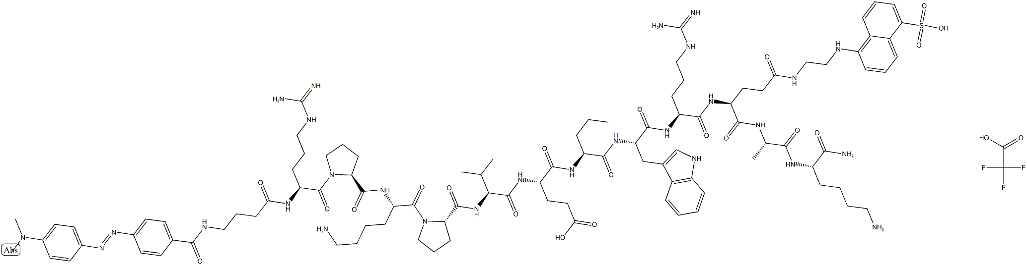 Dabcyl-GABA-RPKPVE-Nva-WR-Glu(EDANS)-AK-NH2 (trifluoroacetate salt) Struktur