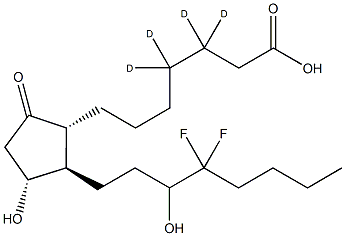 13,14-dihydro-15(R,S)-hydroxy-16,16-difluoro Prostaglandin E1-d4 Struktur