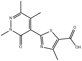 4-METHYL-2-(2,5,6-TRIMETHYL-3-OXO-2,3-DIHYDROPYRIDAZIN-4-YL)-1,3-THIAZOLE-5-CARBOXYLIC ACID Struktur