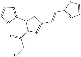 1-(CHLOROACETYL)-5-(2-FURYL)-3-[2-(2-FURYL)VINYL]-4,5-DIHYDRO-1H-PYRAZOLE Struktur