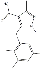 1,3-dimethyl-5-(2,3,5-trimethylphenoxy)-1H-pyrazole-4-carboxylic acid Struktur