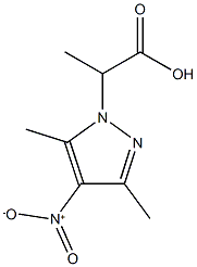 2-(3,5-dimethyl-4-nitro-1H-pyrazol-1-yl)propanoic acid Struktur