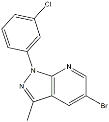 5-bromo-1-(3-chlorophenyl)-3-methyl-1H-pyrazolo[3,4-b]pyridine Struktur