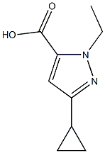 3-cyclopropyl-1-ethyl-1H-pyrazole-5-carboxylic acid Struktur