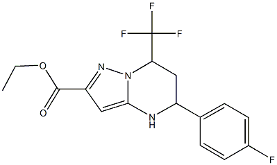 ethyl 5-(4-fluorophenyl)-7-(trifluoromethyl)-4,5,6,7-tetrahydropyrazolo[1,5-a]pyrimidine-2-carboxylate Struktur