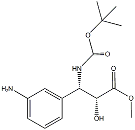 methyl (2R,3S)-3-(3-aminophenyl)-3-[(tert-butoxycarbonyl)amino]-2-hydroxypropanoate Struktur