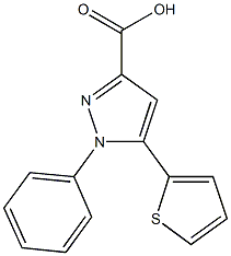 1-phenyl-5-(thiophen-2-yl)-1H-pyrazole-3-carboxylic acid Struktur