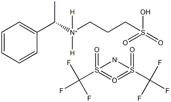 (S)-N-(1-Phenylethyl)-3-sulfopropan-1-aminium bis(trifluoromethylsulfonyl)amide Struktur