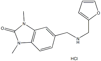 5-{[(FURAN-2-YLMETHYL)-AMINO]-METHYL}-1,3-DIMETHYL-1,3-DIHYDRO-BENZOIMIDAZOL-2-ONE HYDROCHLORIDE Struktur