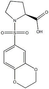 (2S)-1-(2,3-dihydro-1,4-benzodioxin-6-ylsulfonyl)pyrrolidine-2-carboxylic acid Struktur