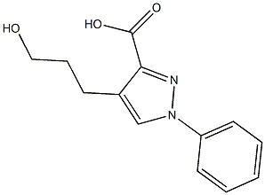 4-(3-hydroxypropyl)-1-phenyl-1H-pyrazole-3-carboxylic acid Struktur