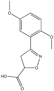 3-(2,5-dimethoxyphenyl)-4,5-dihydro-1,2-oxazole-5-carboxylic acid Struktur