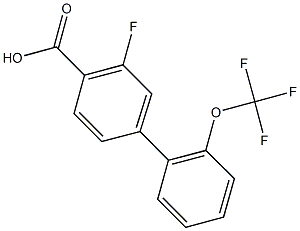 3-fluoro-2'-(trifluoromethoxy)-1,1'-biphenyl-4-carboxylic acid Struktur