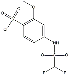 4-(difluoromethanesulfonamido)-2-methoxybenzene-1-sulfonyl chloride Struktur