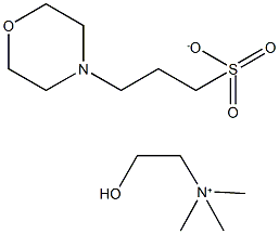 2-Hydroxy-N,N,N-trimethylethanaminium 3-morpholinopropane-1-sulfonate Struktur