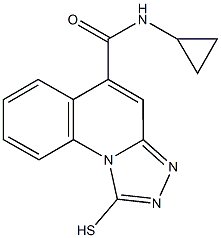 N-CYCLOPROPYL-1-MERCAPTO[1,2,4]TRIAZOLO[4,3-A]QUINOLINE-5-CARBOXAMIDE Struktur