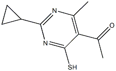 1-(2-CYCLOPROPYL-4-MERCAPTO-6-METHYLPYRIMIDIN-5-YL)ETHANONE Struktur