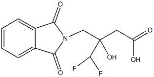 3-[(1,3-dioxo-1,3-dihydro-2H-isoindol-2-yl)methyl]-4,4-difluoro-3-hydroxybutanoic acid Struktur