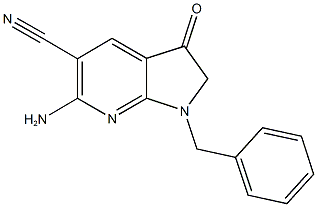 6-AMINO-1-BENZYL-3-OXO-2,3-DIHYDRO-1H-PYRROLO[2,3-B]PYRIDINE-5-CARBONITRILE Struktur