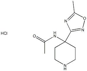 N-[4-(5-methyl-1,2,4-oxadiazol-3-yl)piperidin-4-yl]acetamide hydrochloride Struktur