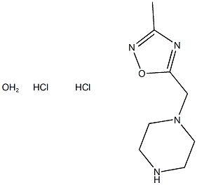 1-[(3-methyl-1,2,4-oxadiazol-5-yl)methyl]piperazine dihydrochloride hydrate Struktur