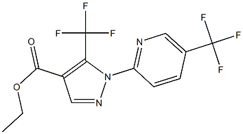 ethyl 5-(trifluoromethyl)-1-[5-(trifluoromethyl)pyridin-2-yl]-1H-pyrazole-4-carboxylate Struktur