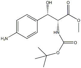 methyl (2R,3S)-3-(4-aminophenyl)-2-[(tert-butoxycarbonyl)amino]-3-hydroxypropanoate Struktur