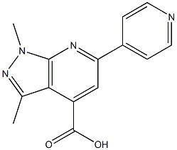 1,3-dimethyl-6-pyridin-4-yl-1H-pyrazolo[3,4-b]pyridine-4-carboxylic acid Struktur