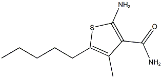 2-amino-4-methyl-5-pentylthiophene-3-carboxamide Struktur