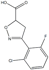 3-(2-chloro-6-fluorophenyl)-4,5-dihydro-1,2-oxazole-5-carboxylic acid Struktur