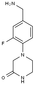 4-[4-(aminomethyl)-2-fluorophenyl]piperazin-2-one Struktur