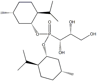 bis[(1R,2S,5R)-2-isopropyl-5-methylcyclohexyl] [(1R,2R)-1,2,3-trihydroxypropyl]phosphonate Struktur