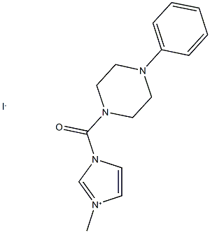 3-methyl-1-[(4-phenylpiperazin-1-yl)carbonyl]-1H-imidazol-3-ium iodide Struktur