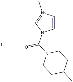 3-methyl-1-[(4-methylpiperidin-1-yl)carbonyl]-1H-imidazol-3-ium iodide Struktur