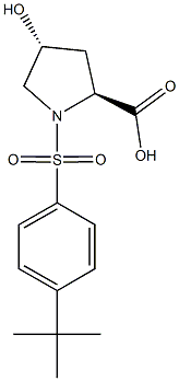 (2S,4R)-1-[(4-tert-butylphenyl)sulfonyl]-4-hydroxypyrrolidine-2-carboxylic acid Struktur