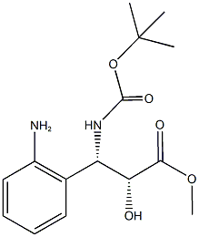 methyl (2R,3S)-3-(2-aminophenyl)-3-[(tert-butoxycarbonyl)amino]-2-hydroxypropanoate Struktur