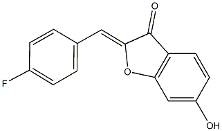 2-(4-fluorobenzylidene)-6-hydroxy-1-benzofuran-3(2H)-one Struktur