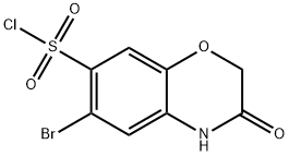 6-bromo-3-oxo-3,4-dihydro-2H-1,4-benzoxazine-7-sulfonyl chloride Struktur