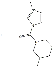 3-methyl-1-[(3-methylpiperidin-1-yl)carbonyl]-1H-imidazol-3-ium iodide Struktur