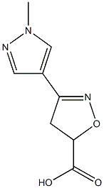 3-(1-methyl-1H-pyrazol-4-yl)-4,5-dihydro-1,2-oxazole-5-carboxylic acid Struktur