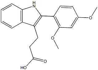 3-[2-(2,4-dimethoxyphenyl)-1H-indol-3-yl]propanoic acid Struktur