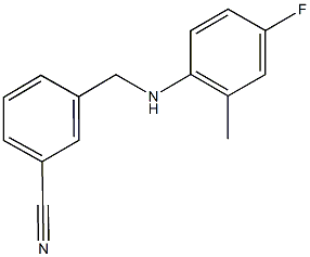 3-{[(4-fluoro-2-methylphenyl)amino]methyl}benzonitrile Struktur