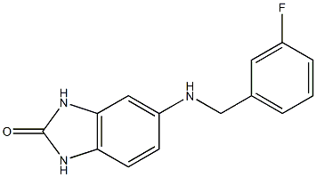 5-{[(3-fluorophenyl)methyl]amino}-2,3-dihydro-1H-1,3-benzodiazol-2-one Struktur