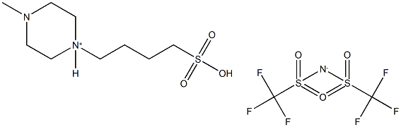 4-Methyl-1-(4-sulfobutyl)piperazin-1-ium bis(trifluoromethylsulfonyl)amide Struktur