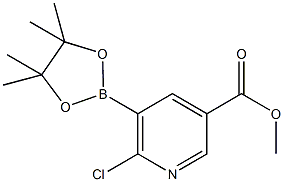 Methyl 6-chloro-5-(4,4,5,5-tetramethyl-1,3,2- dioxaborolan-2-yl)pyridine-3-carboxylate Struktur