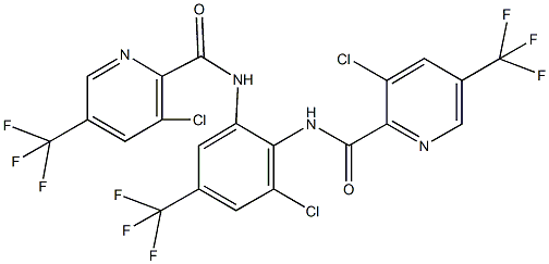 N2-[2-chloro-6-({[3-chloro-5-(trifluoromethyl)-2-pyridyl]carbonyl}amino)-4-(trifluoromethyl)phenyl]-3-chloro-5-(trifluoromethyl)pyridine-2-carboxamide Struktur