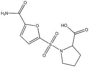 1-{[5-(aminocarbonyl)-2-furyl]sulfonyl}pyrrolidine-2-carboxylic acid Struktur